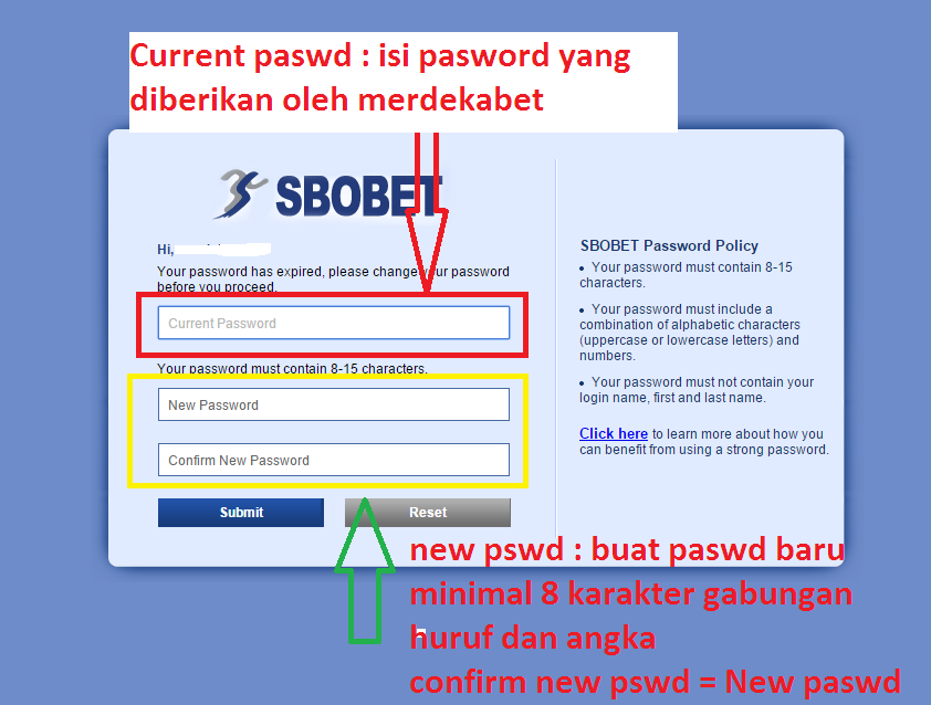 ganti password sbobet